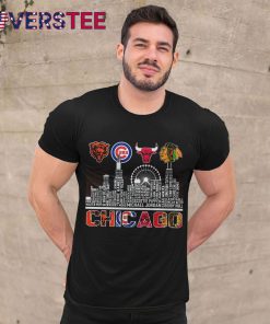Chicago Bears Cubs Bulls And Blackhawks Skyline Shirt