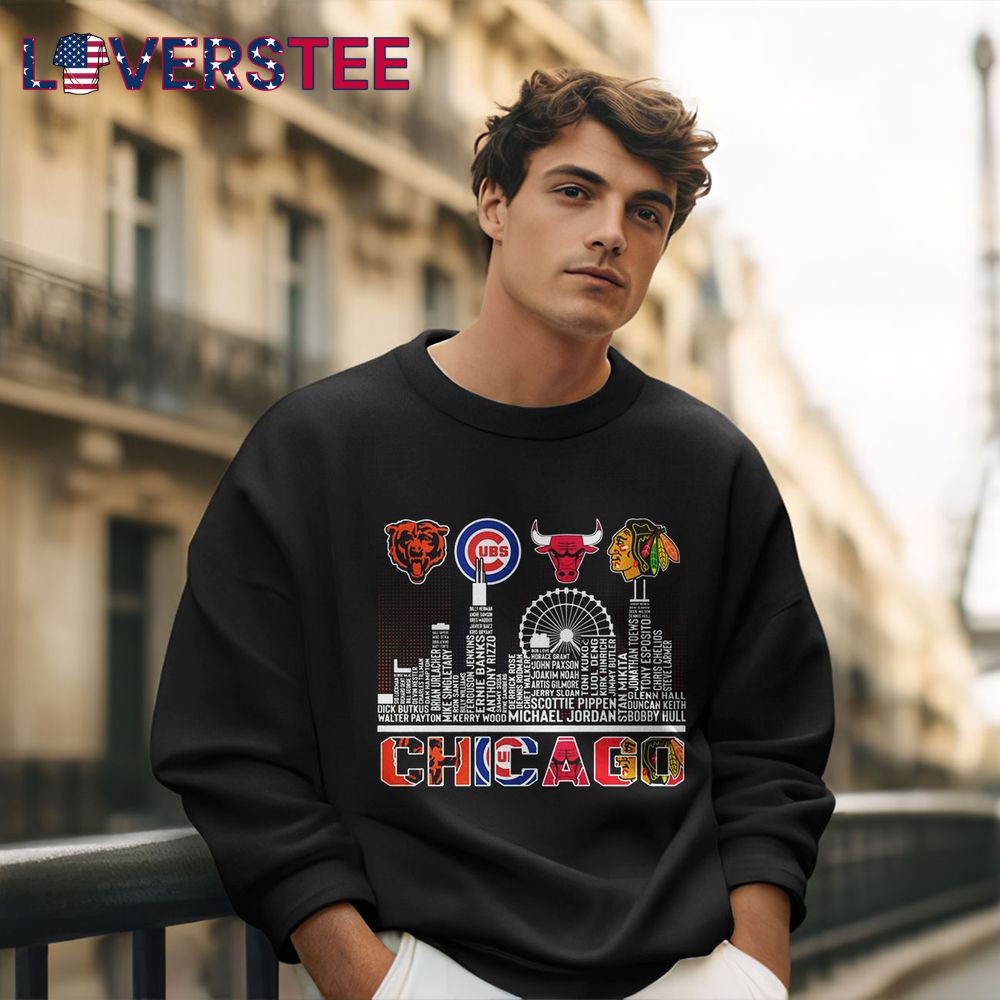 Chicago Bears Cubs Bulls And Blackhawks Skyline Shirt Chicago Bears Cubs Bulls And Blackhawks Skyline Shirt