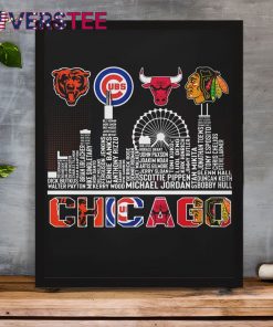 Chicago Bears Cubs Bulls And Blackhawks Skyline Shirt