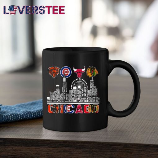 Chicago Bears Cubs Bulls And Blackhawks Skyline Shirt