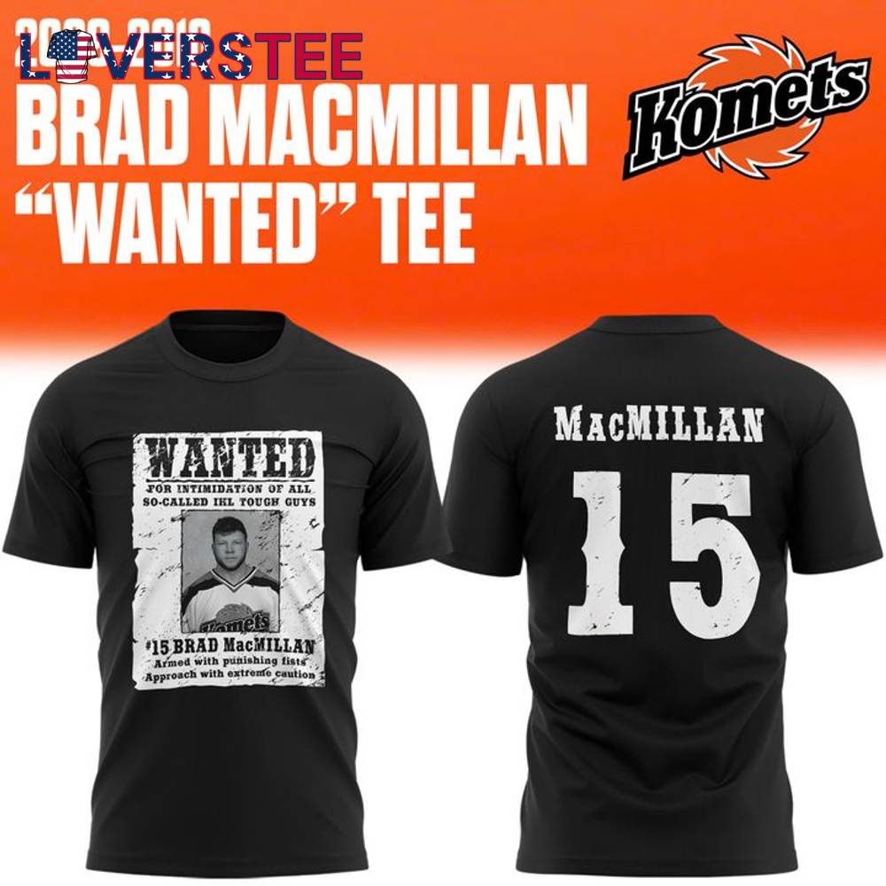Fort Wayne Komets Brad Macmillan Wanted Tee Fort Wayne Komets Brad Macmillan Wanted Tee