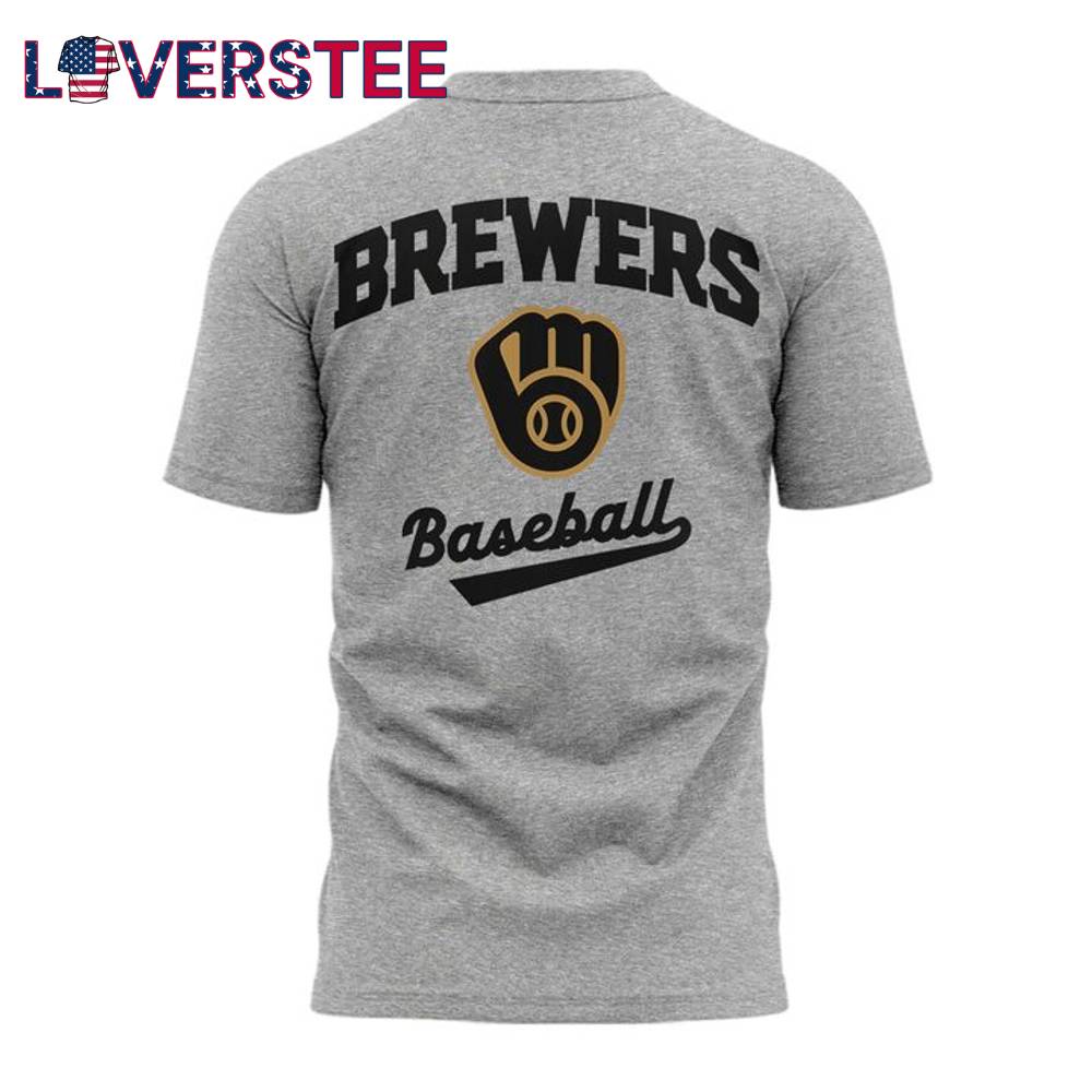 Milwaukee Brewers Jackie Robinson Black Breakin Barriers Tee Milwaukee Brewers Jackie Robinson Black Breakin Barriers Tee