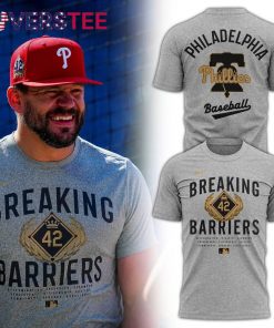 Philadelphia Phillies Special New Jackie Robinson Black Breakin’ Barriers Legend PP T-Shirt