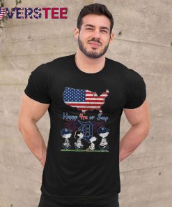 Detroit Tigers Happy 4th of July with Peanuts Snoopy Shirt