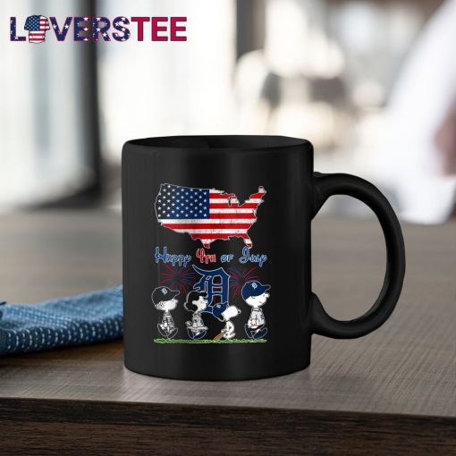 Detroit Tigers Happy 4th of July with Peanuts Snoopy Shirt