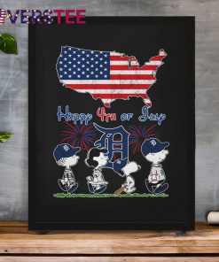 Detroit Tigers Happy 4th of July with Peanuts Snoopy Shirt