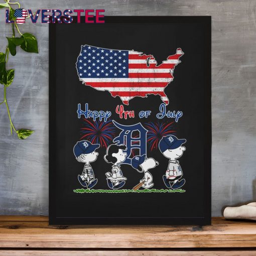 Detroit Tigers Happy 4th of July with Peanuts Snoopy Shirt