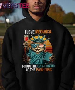 Funny 4th of July I Love Meowica From The CatLantic To The PawCific Shirt