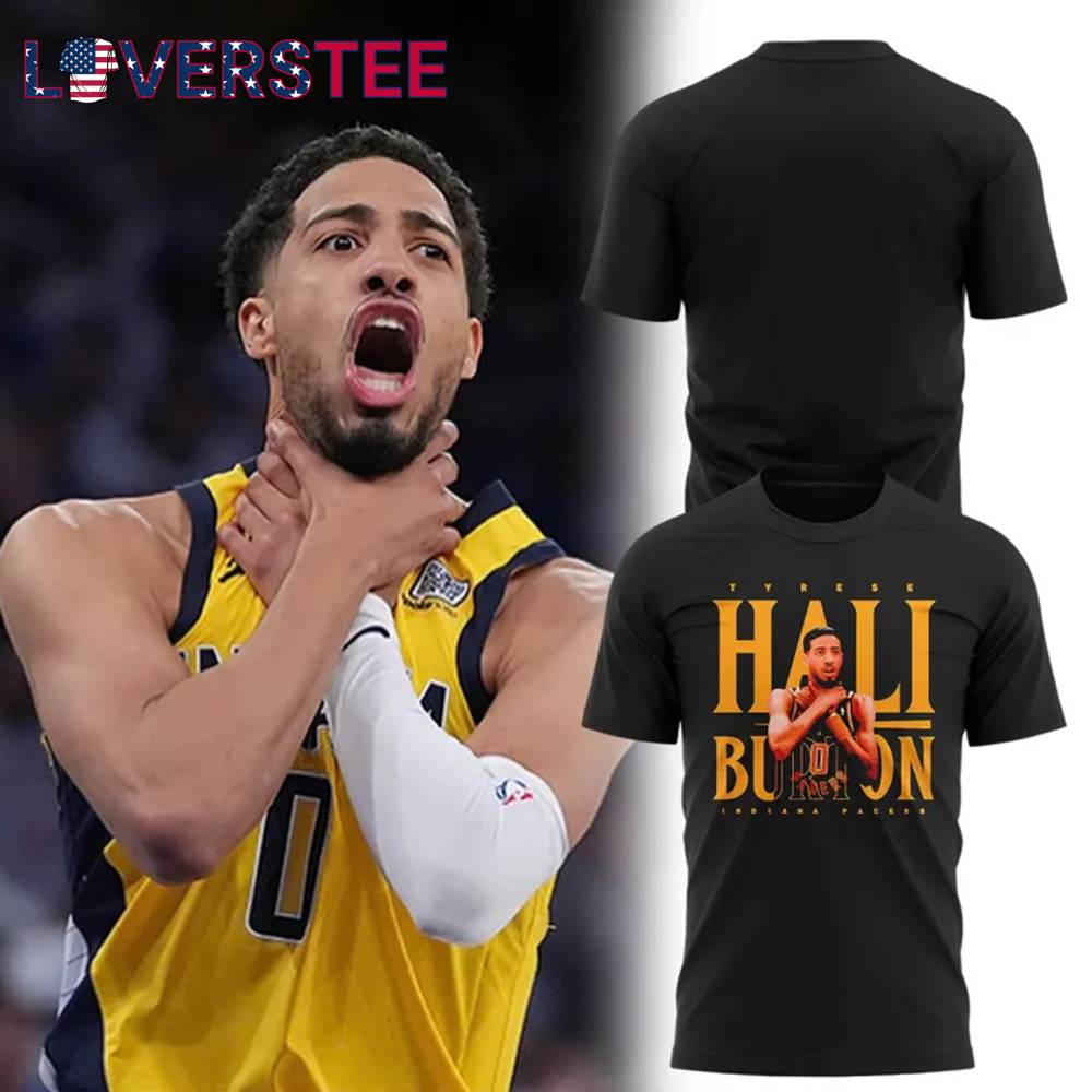 Indiana Pacers x Tyrese Haliburton Choke 2025 Black Tee Indiana Pacers x Tyrese Haliburton Choke 2025 Black Tee
