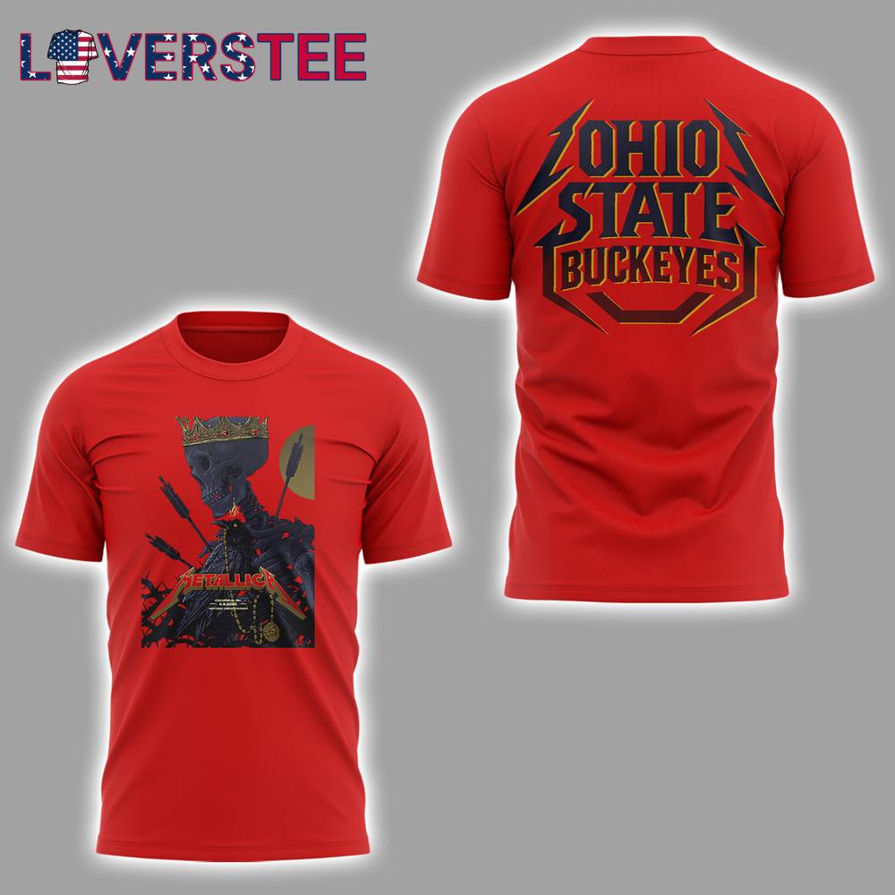 Metallica x Ohio State Buckeyes 2025 Red Tshirt Metallica x Ohio State Buckeyes 2025 Red Tshirt