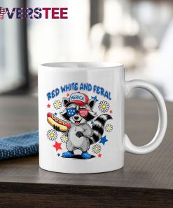 Red White And Feral Raccoon 4th of July Funny Trash Pandas Shirt