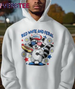 Red White And Feral Raccoon 4th of July Funny Trash Pandas Shirt