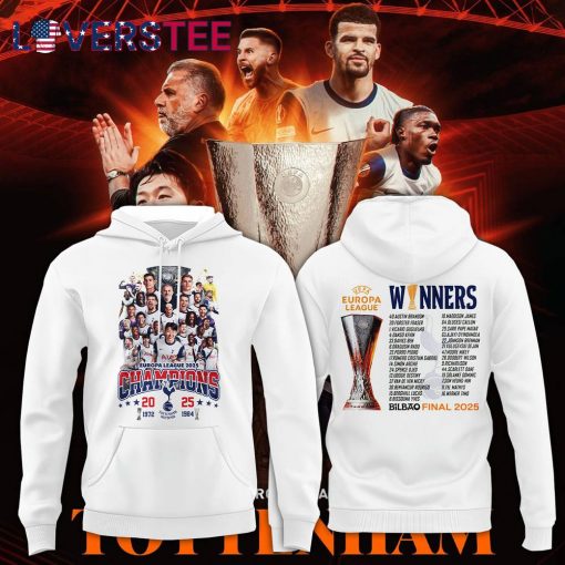 Tottenham UEFA Europa League 2025 Winners White Hoodie