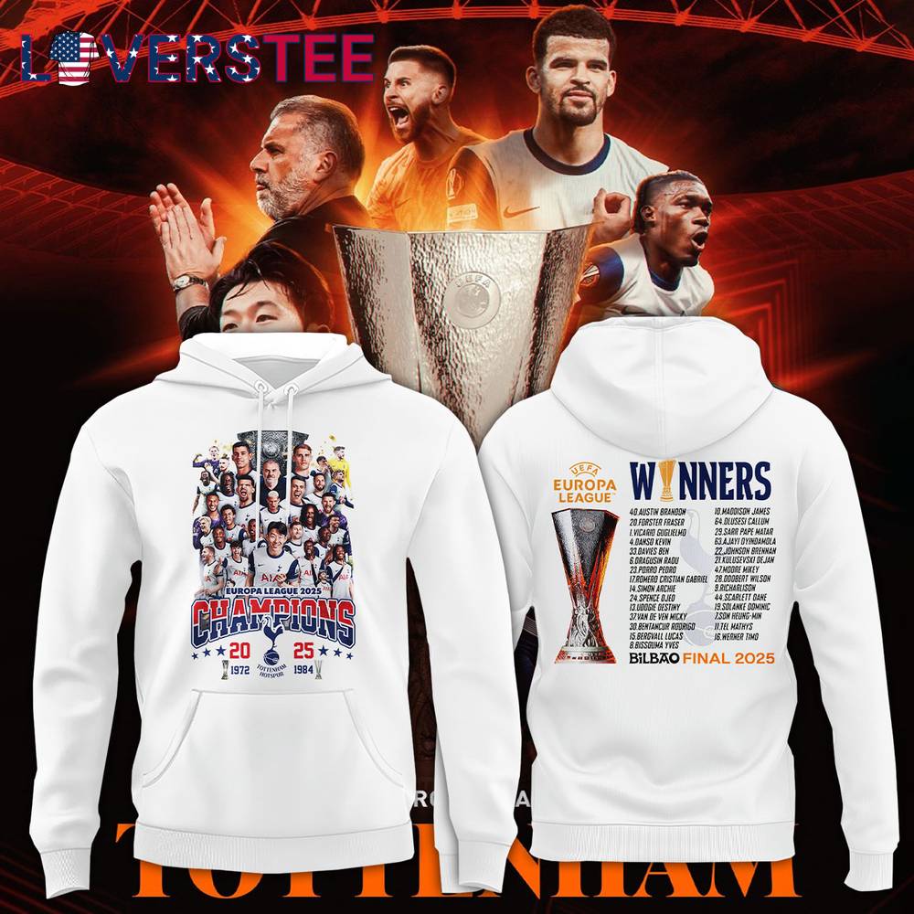 Tottenham UEFA Europa League 2025 Winners White Hoodie Tottenham UEFA Europa League 2025 Winners White Hoodie