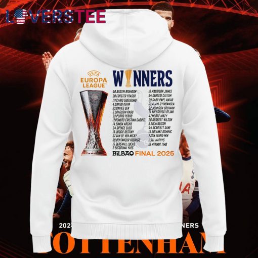 Tottenham UEFA Europa League 2025 Winners White Hoodie