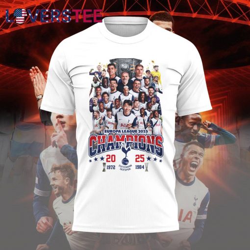Tottenham UEFA Europa League 2025 Winners White T-shirt