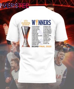 Tottenham UEFA Europa League 2025 Winners White Tshirt