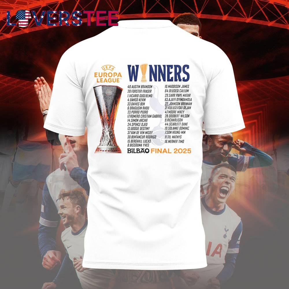 Tottenham UEFA Europa League 2025 Winners White Tshirt Tottenham UEFA Europa League 2025 Winners White Tshirt
