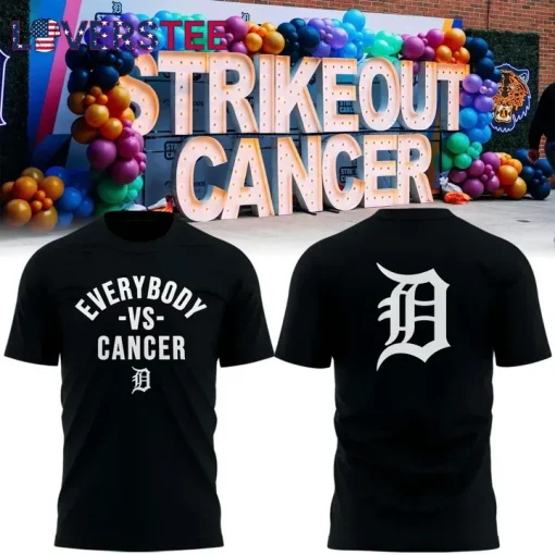 Detroit Tigers Strike Out Cancer T-shirt