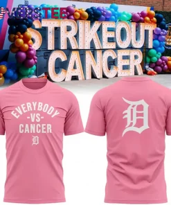 Detroit Tigers Special Edition Strike Out Cancer Pink T-Shirt