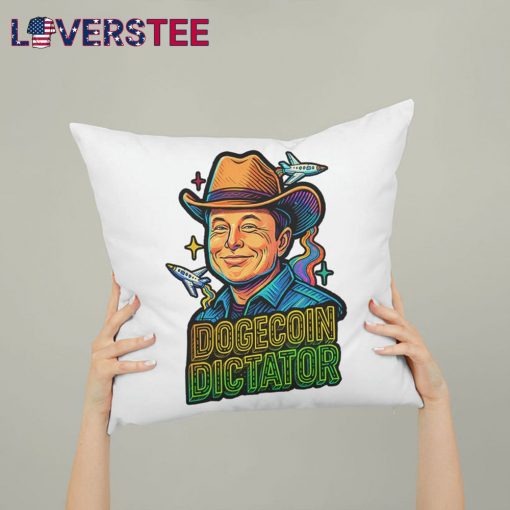 Elon Musk Dogecoin Dictator Meme Home Decor Pillow