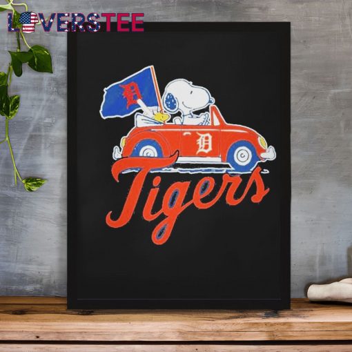 Snoopy and Woodstock Driving Car x Detroit Tigers Baseball 2025 Shirt