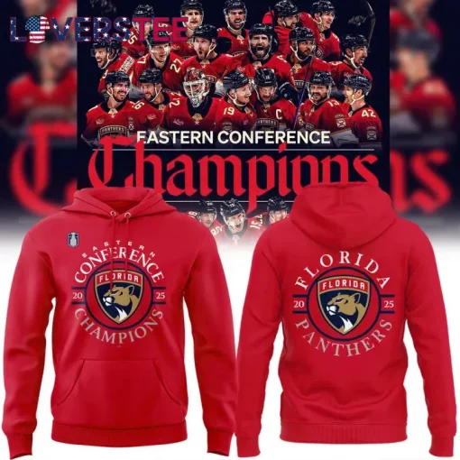 Florida Panthers x Eastern Conference Champs 2025 Red Hoodie
