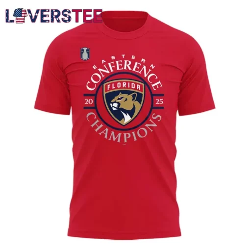 Florida Panthers x Eastern Conference Champs 2025 Red T-shirt