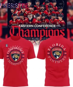 Florida Panthers x Eastern Conference Champs 2025 Red T-shirt