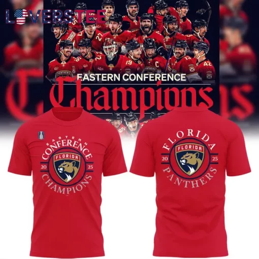 Florida Panthers x Eastern Conference Champs 2025 Red T-shirt