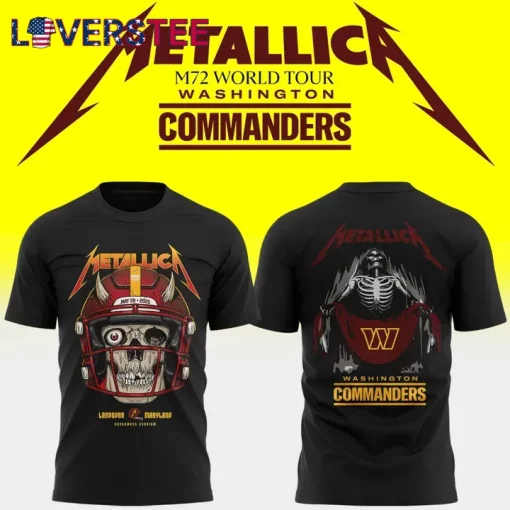 Washington Commanders x Metallica M72 World Tour in Northwest Stadium T-shirt